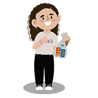 girl with blessings bag