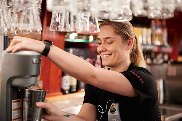 Team Member making Gourmet Milkshakes