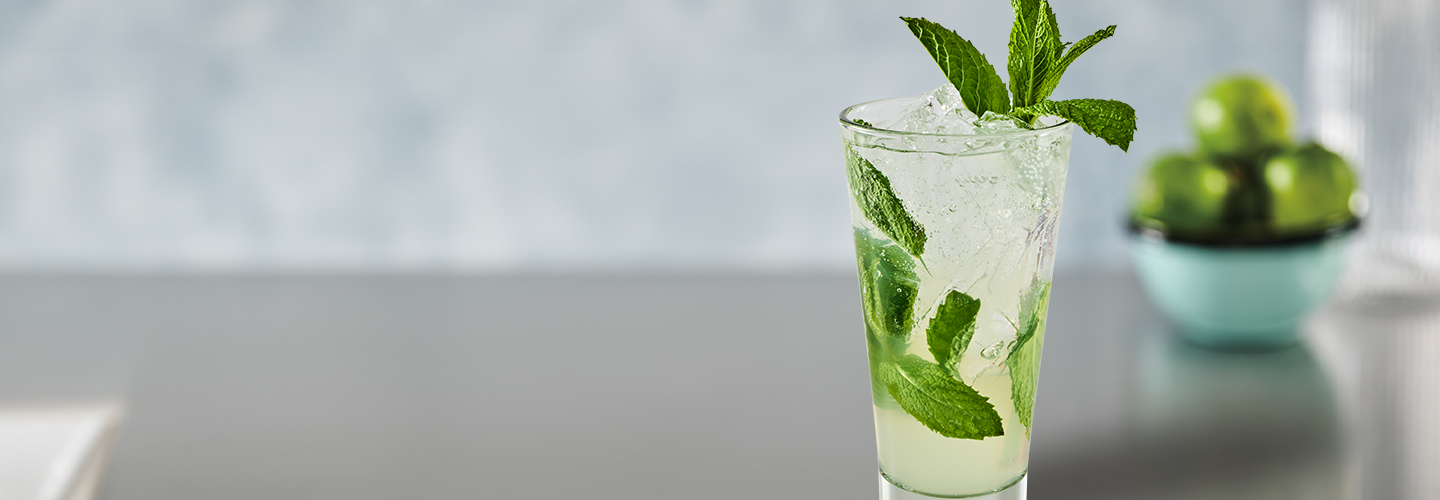 mojito with mint garnish