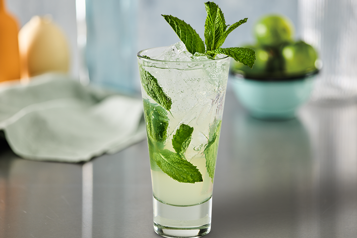 mojito with mint garnish