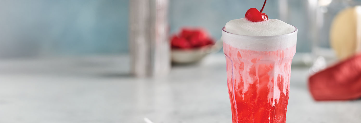 Kids Wild Raspberry Fizzy Soda with cold foam