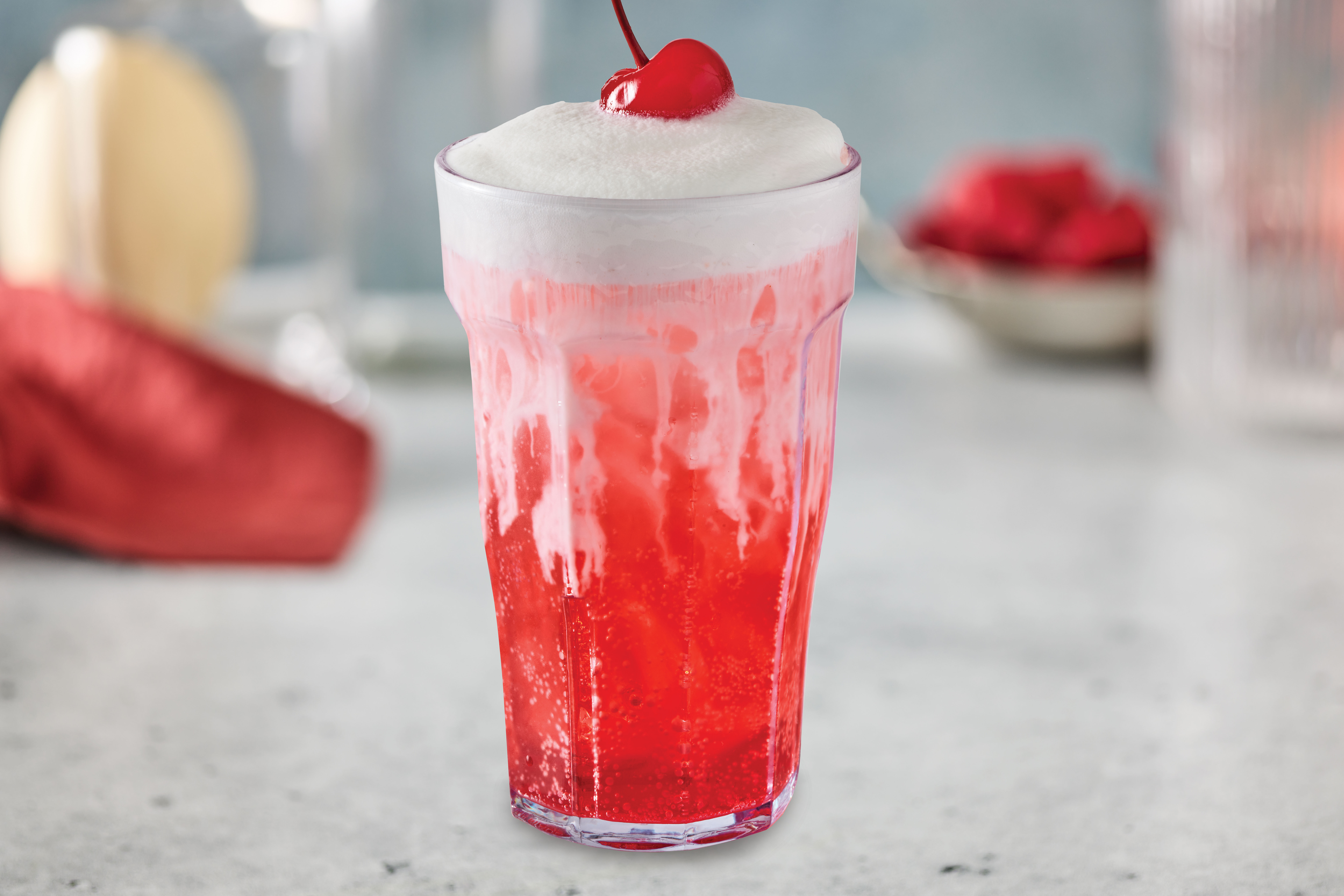 Kids Wild Raspberry Fizzy Soda with cold foam
