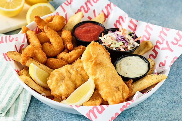 Crispy Shrimp and Fish Duo Entrée