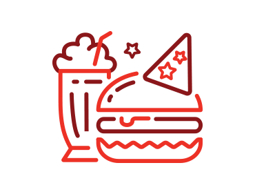 Birthday burger and milkshake icon