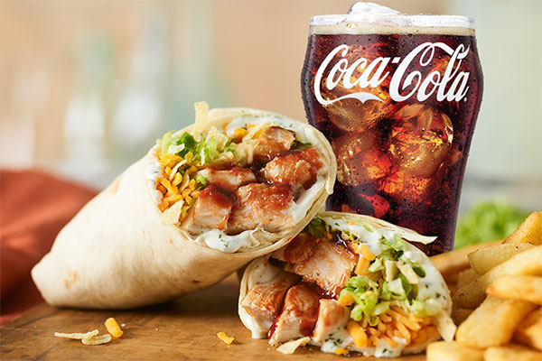 Big Yummm Burger Deal with Whiskey River BBQ Chicken Wrap