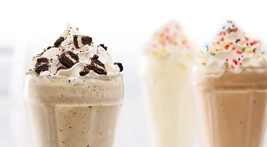 Cookie Magic Shake, Vanilla Shake, and Chocolate Shake